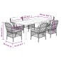 vidaXL Set de comedor de jardín 7 pzas y cojines ratán sintético negro vidaXL Set de comedor de jardín 7 pzas y cojines ratán sintético negro