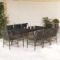 vidaXL Set comedor jardín 9 pzas y cojines ratán sintético gris vidaXL Set comedor jardín 9 pzas y cojines ratán sintético gris