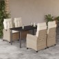 vidaXL Set comedor de jardín 5 pzas con cojines ratán sintético beige vidaXL Set comedor de jardín 5 pzas con cojines ratán sintético beige