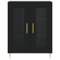 vidaXL Aparador alto madera contrachapada negro 69,5x34x180 cm