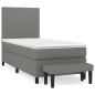 vidaXL Cama box spring con colchón tela gris oscuro 100x200 cm vidaXL Cama box spring con colchón tela gris oscuro 100x200 cm