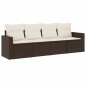 vidaXL Set de sofás de jardín 4 pzas y cojines ratán sintético marrón vidaXL Set de sofás de jardín 4 pzas y cojines ratán sintético marrón