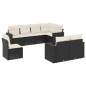 vidaXL Set de sofás de jardín 8 piezas y cojines ratán sintético negro vidaXL Set de sofás de jardín 8 piezas y cojines ratán sintético negro