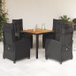 vidaXL Set de muebles jardín 5 pzas con cojines ratán sintético negro vidaXL Set de muebles jardín 5 pzas con cojines ratán sintético negro