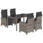 vidaXL Set comedor de jardín 5 piezas con cojines ratán sintético gris vidaXL Set comedor de jardín 5 piezas con cojines ratán sintético gris