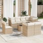 vidaXL Set de sofás de jardín 9 pzas con cojines ratán sintético beige vidaXL Set de sofás de jardín 9 pzas con cojines ratán sintético beige