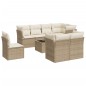 vidaXL Set de sofás de jardín 9 pzas con cojines ratán sintético beige vidaXL Set de sofás de jardín 9 pzas con cojines ratán sintético beige
