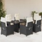 vidaXL Set de comedor de jardín 7 pzas y cojines ratán sintético negro vidaXL Set de comedor de jardín 7 pzas y cojines ratán sintético negro