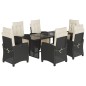 vidaXL Set de comedor de jardín 7 pzas y cojines ratán sintético negro vidaXL Set de comedor de jardín 7 pzas y cojines ratán sintético negro