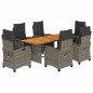 vidaXL Set comedor jardín 9 pzas y cojines ratán sintético gris
