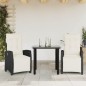 vidaXL Set comedor de jardín 3 pzas con cojines ratán sintético negro vidaXL Set comedor de jardín 3 pzas con cojines ratán sintético negro
