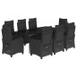 vidaXL Set de comedor de jardín 9 pzas y cojines ratán sintético negro vidaXL Set de comedor de jardín 9 pzas y cojines ratán sintético negro