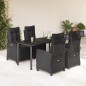 vidaXL Set de muebles jardín 5 pzas con cojines ratán sintético negro vidaXL Set de muebles jardín 5 pzas con cojines ratán sintético negro
