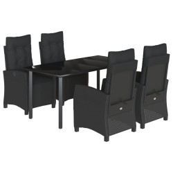 vidaXL Set de muebles jardín 5 pzas con cojines ratán sintético negro