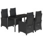 vidaXL Set de muebles jardín 5 pzas con cojines ratán sintético negro vidaXL Set de muebles jardín 5 pzas con cojines ratán sintético negro