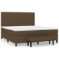 vidaXL Cama box spring con colchón tela marrón oscuro 180x200 cm vidaXL Cama box spring con colchón tela marrón oscuro 180x200 cm