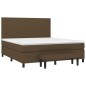 vidaXL Cama box spring con colchón tela marrón oscuro 180x200 cm vidaXL Cama box spring con colchón tela marrón oscuro 180x200 cm