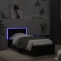 vidaXL Estructura de cama con cabecero y luces LED negro 90x190 cm vidaXL Estructura de cama con cabecero y luces LED negro 90x190 cm