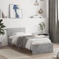 vidaXL Estructura de cama cabecero luces LED gris hormigón 90x190 cm vidaXL Estructura de cama cabecero luces LED gris hormigón 90x190 cm