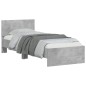 vidaXL Estructura de cama cabecero luces LED gris hormigón 90x190 cm vidaXL Estructura de cama cabecero luces LED gris hormigón 90x190 cm