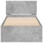 vidaXL Estructura de cama cabecero luces LED gris hormigón 90x190 cm vidaXL Estructura de cama cabecero luces LED gris hormigón 90x190 cm