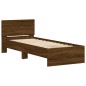 vidaXL Estructura de cama cabecero luces LED marrón roble 90x190 cm