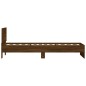 vidaXL Estructura de cama cabecero luces LED marrón roble 90x190 cm