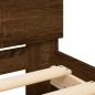 vidaXL Estructura de cama cabecero luces LED marrón roble 90x190 cm