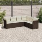 vidaXL Set sofás de jardín 6 piezas y cojines ratán sintético marrón vidaXL Set sofás de jardín 6 piezas y cojines ratán sintético marrón