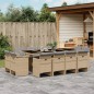 vidaXL Set comedor de jardín con cojines 13 pzas ratán sintético beige vidaXL Set comedor de jardín con cojines 13 pzas ratán sintético beige