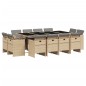 vidaXL Set comedor de jardín con cojines 13 pzas ratán sintético beige vidaXL Set comedor de jardín con cojines 13 pzas ratán sintético beige