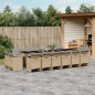 vidaXL Set comedor de jardín 17 pzas con cojines ratán sintético beige vidaXL Set comedor de jardín 17 pzas con cojines ratán sintético beige