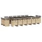 vidaXL Set comedor de jardín 17 pzas con cojines ratán sintético beige vidaXL Set comedor de jardín 17 pzas con cojines ratán sintético beige