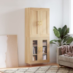 vidaXL Aparador alto madera contrachapada color roble 69,5x34x180 cm