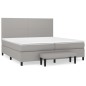 vidaXL Cama box spring con colchón tela gris claro 200x200 cm