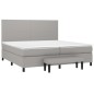 vidaXL Cama box spring con colchón tela gris claro 200x200 cm