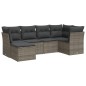 vidaXL Set de muebles de jardín 6 pzas y cojines ratán sintético gris