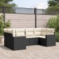 vidaXL Set de sofás de jardín 6 piezas y cojines ratán sintético negro vidaXL Set de sofás de jardín 6 piezas y cojines ratán sintético negro