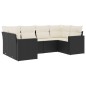 vidaXL Set de sofás de jardín 6 piezas y cojines ratán sintético negro vidaXL Set de sofás de jardín 6 piezas y cojines ratán sintético negro