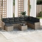 vidaXL Set de muebles de jardín 9 pzas y cojines ratán sintético gris vidaXL Set de muebles de jardín 9 pzas y cojines ratán sintético gris