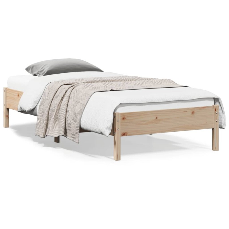 vidaXL Estructura de cama madera maciza de pino 90x200 cm