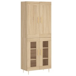 vidaXL Aparador alto madera contrachapada color roble 69,5x34x180 cm