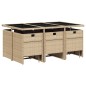vidaXL Set comedor de jardín 11 pzas con cojines ratán sintético beige vidaXL Set comedor de jardín 11 pzas con cojines ratán sintético beige