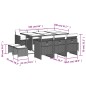 vidaXL Set comedor de jardín 11 pzas con cojines ratán sintético beige vidaXL Set comedor de jardín 11 pzas con cojines ratán sintético beige