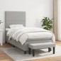 vidaXL Cama box spring con colchón tela gris claro 90x190 cm vidaXL Cama box spring con colchón tela gris claro 90x190 cm