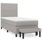 vidaXL Cama box spring con colchón tela gris claro 90x190 cm vidaXL Cama box spring con colchón tela gris claro 90x190 cm
