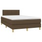 vidaXL Cama box spring con colchón y LED tela marrón oscuro 120x190 cm vidaXL Cama box spring con colchón y LED tela marrón oscuro 120x190 cm
