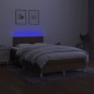 vidaXL Cama box spring con colchón y LED tela marrón oscuro 120x190 cm vidaXL Cama box spring con colchón y LED tela marrón oscuro 120x190 cm