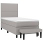 vidaXL Cama box spring con colchón tela gris claro 90x190 cm vidaXL Cama box spring con colchón tela gris claro 90x190 cm