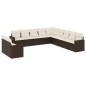 vidaXL Set de sofás de jardín 11 pzas cojines ratán sintético marrón vidaXL Set de sofás de jardín 11 pzas cojines ratán sintético marrón